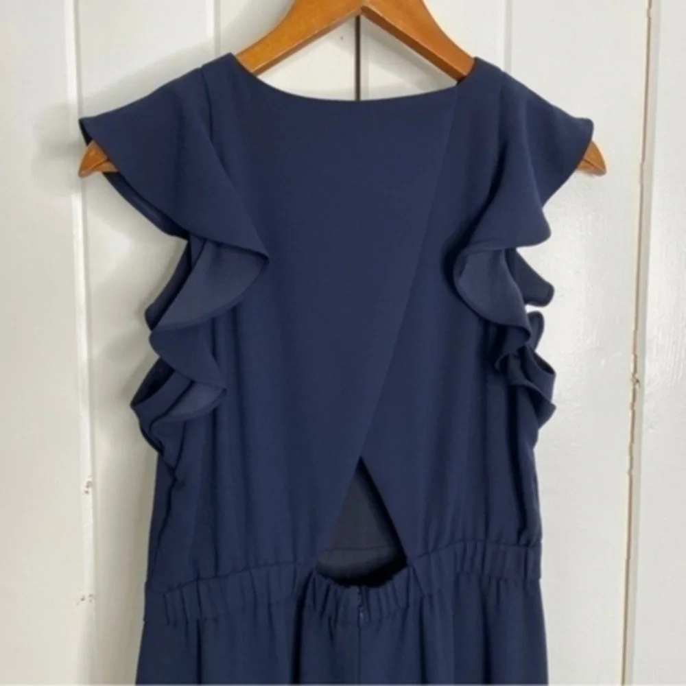 J. Crew Sleeveless Ruffle Jumpsuit in 365 Crepe